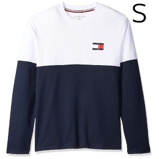 トミーヒルフィガー(TOMMY HILFIGER)の新品 Ｓ トミーヒルフィガー ロンT ホワイト/ダークネイビー(Tシャツ/カットソー(七分/長袖))