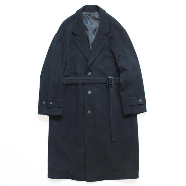 COMOLI(コモリ)の最終値下　stein LAY CHESTER COAT BLACK S メンズのジャケット/アウター(チェスターコート)の商品写真