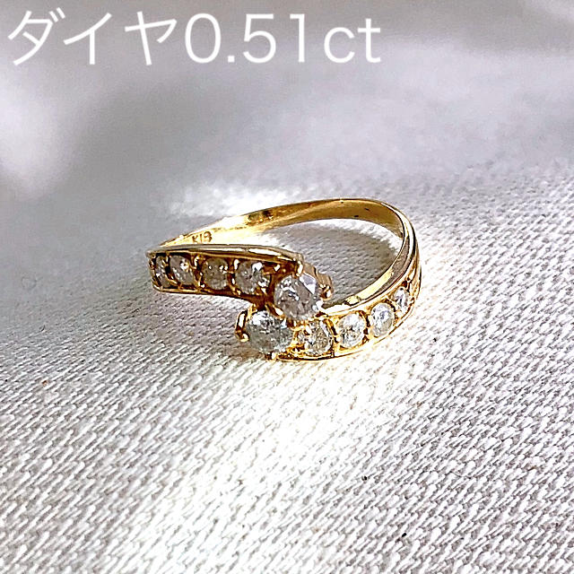 アクセサリー美品　K18ダイヤモンドリング　0.51ct 9.5サイズ