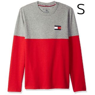 トミーヒルフィガー(TOMMY HILFIGER)の新品 Ｓ トミーヒルフィガー ロンT グレー/レッド(Tシャツ/カットソー(七分/長袖))