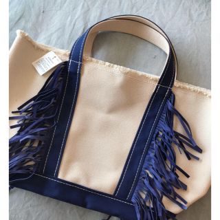 ドゥロワー(Drawer)のside fringeトート　ayako bag アヤコバッグ　ネイビーM(トートバッグ)