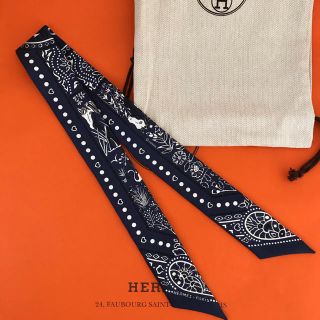 エルメス(Hermes)のdongnori様専用　ツイリー　バンダナ　空と海の間　　　保存袋付き　美品(バンダナ/スカーフ)