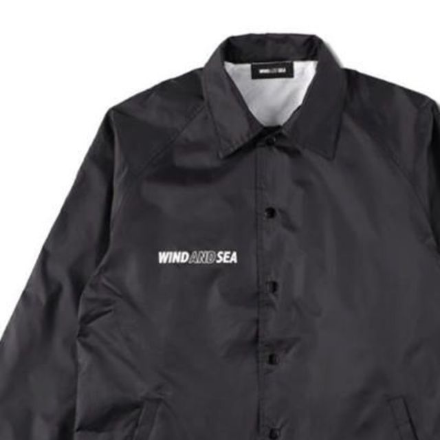 L 黒 wind and sea coach jacket コーチジャケット