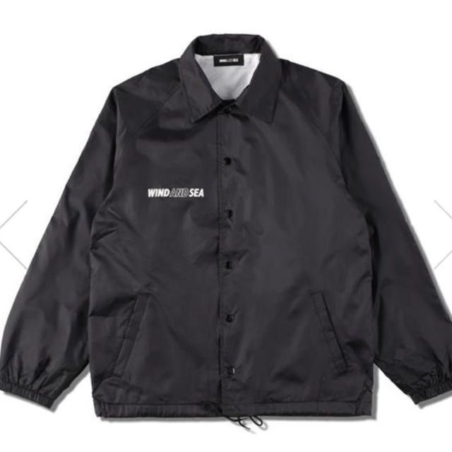 L 黒 wind and sea coach jacket コーチジャケット