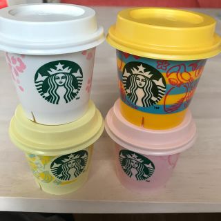 スターバックスコーヒー(Starbucks Coffee)のスタバ　プリンカップ4つ(容器)