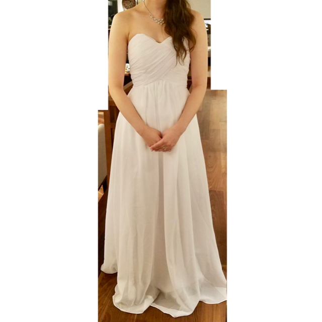 ドレス 白 結婚式 二次会 レディースのフォーマル/ドレス(ロングドレス)の商品写真