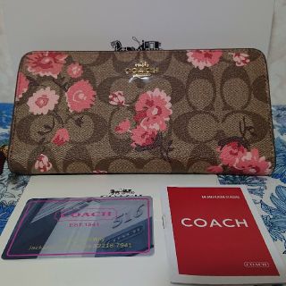 コーチ(COACH)のコーチ 花柄 シグネチャー ラウンドファスナー 長財布(財布)