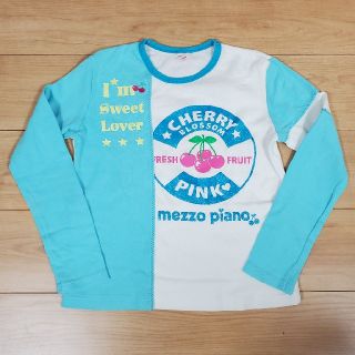 メゾピアノ(mezzo piano)のメゾピアノ　ブルーカットソー　L(150～160)(Tシャツ/カットソー)