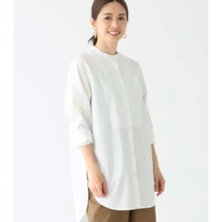 デミルクスビームス(Demi-Luxe BEAMS)のDemi-Luxe BEAMS ビブヨーク コットンシャツ ホワイト 大人女子(シャツ/ブラウス(長袖/七分))