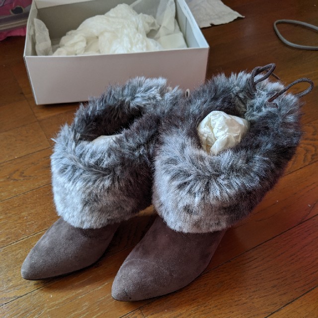 銀座かねまつファーショートブーツ