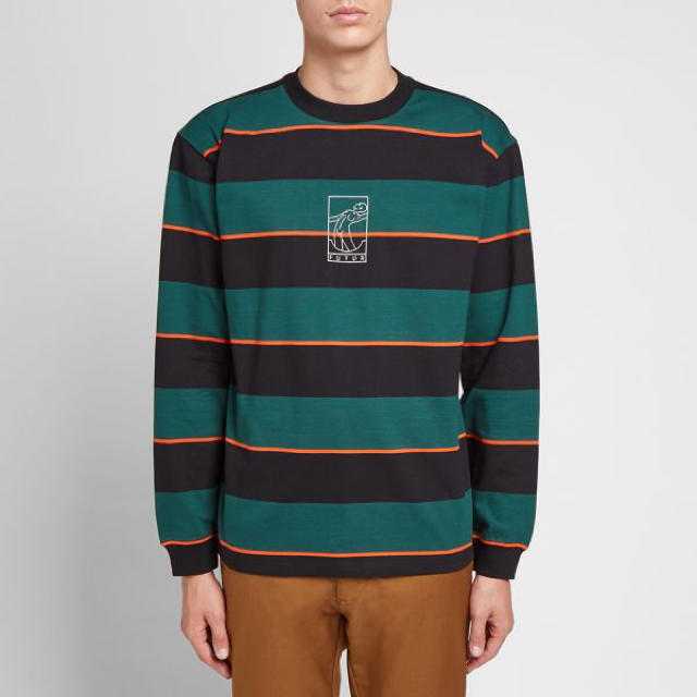 FUTUR LONG SLEEVE STRIPETEE FOREST GREEN