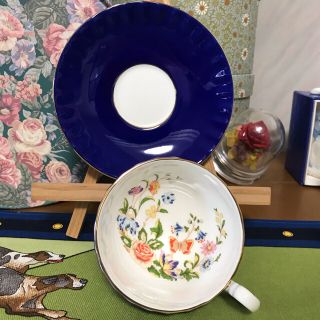 エインズレイ(Aynsley China)の【未使用】エインズレイ　コテージガーデン　コバルト　カップ＆ソーサー(食器)