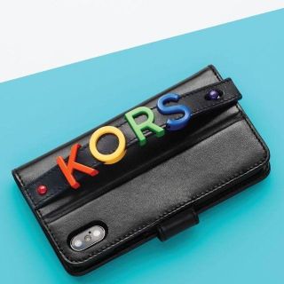 マイケルコース(Michael Kors)のヤマちゃん様専用★レインボーロゴ 手帳型 iPhone X XS ケース 黒(iPhoneケース)