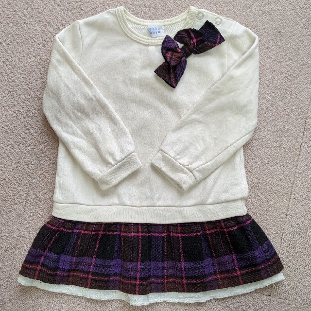 hakka baby(ハッカベビー)のhakka baby　フリルトレーナー　90 キッズ/ベビー/マタニティのキッズ服女の子用(90cm~)(Tシャツ/カットソー)の商品写真