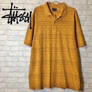 ステューシー(STUSSY)の【STUSSY】ステューシー 総柄 ポロシャツ /Lサイズ(ポロシャツ)