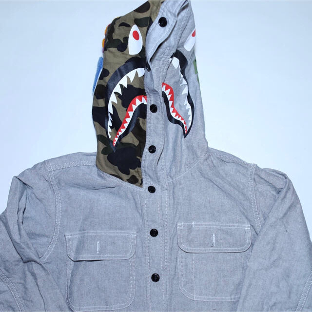 A BATHING APE - a bathing ape シャークパーカー シャークシャツ ...