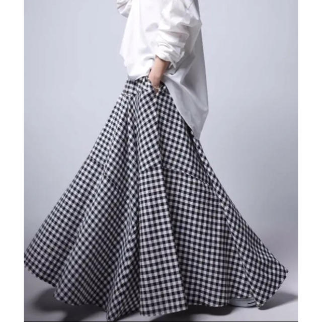 antiqua(アンティカ)のアンティカ ギンガム柄フレアスカート ギンガムチェック レディースのスカート(ロングスカート)の商品写真