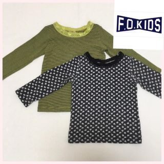 エフオーキッズ(F.O.KIDS)の美品　エフオーキッズ　90cm  ボーダー ロンT 女の子　まとめ売り(Tシャツ/カットソー)