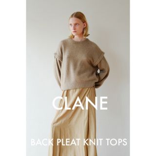 BACK PLEAT KNIT TOPS / CLANE / beige(ニット/セーター)
