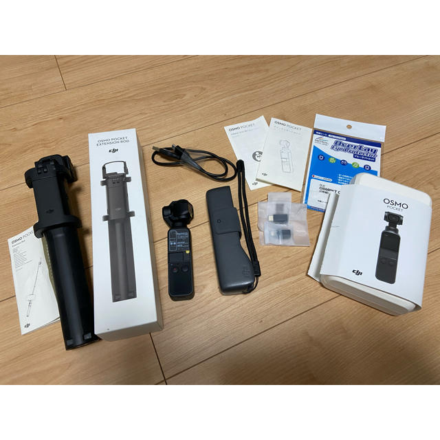 【値下げ】DJI osmo pocet オズモポケット+純正延長ロッド スマホ/家電/カメラのカメラ(ビデオカメラ)の商品写真