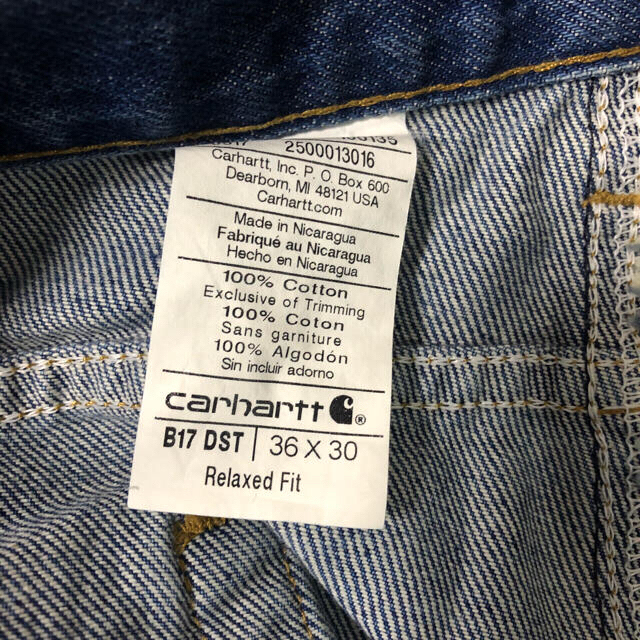 carhartt(カーハート)のカスタム carhartt デニム バギー relaxed  36 × 30 メンズのパンツ(デニム/ジーンズ)の商品写真