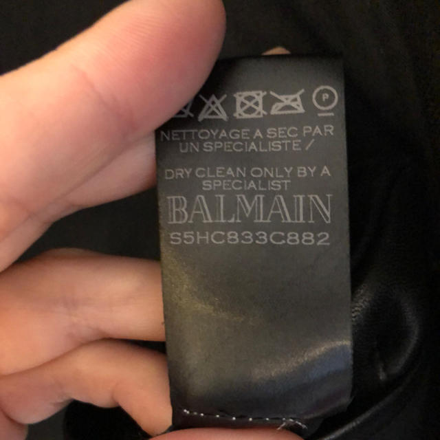 BALMAIN(バルマン)の【バルマン】ラムレザー ライダースジャケット ブラック size 48 ※美品※ メンズのジャケット/アウター(ライダースジャケット)の商品写真