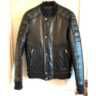 バルマン(BALMAIN)の【バルマン】ラムレザー ライダースジャケット ブラック size 48 ※美品※(ライダースジャケット)