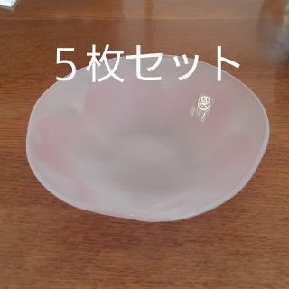 タチキチ(たち吉)のたち吉　ガラス　さくら小鉢　５枚セット(食器)