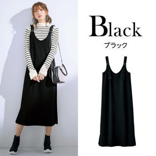 リュリュ(RyuRyu)の新品・未使用　GeeRA ジャンパースカート　ブラック　Sサイズ(ひざ丈ワンピース)