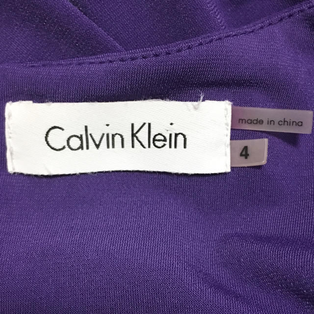 Calvin Klein - カルバンクライン パープルストレッチドレス USA4の