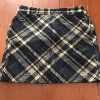 トミーヒルフィガー(TOMMY HILFIGER)のトミーヒルフィガー　チェック柄　ミニスカート　グレー系　used(ミニスカート)