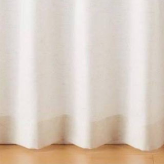 ムジルシリョウヒン(MUJI (無印良品))の無印良品　ポリエステル混熱を通しにくいミラーレースプリーツカーテン　オフ白×2(レースカーテン)