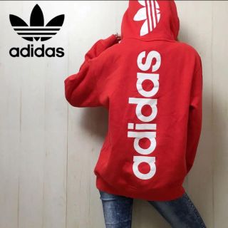 アディダス(adidas)のアディダス 海外限定 パーカー ビックロゴ バックプリント(パーカー)