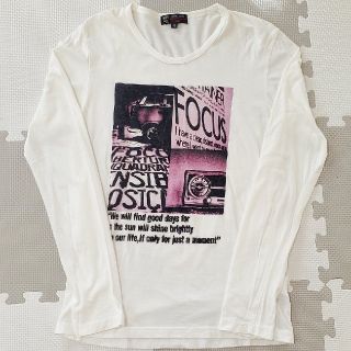 エムケーミッシェルクランオム(MK MICHEL KLEIN homme)のMK MICHEL KLEIN homme 白 ロゴ ロンT 46(Tシャツ/カットソー(七分/長袖))