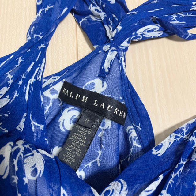 Ralph Lauren(ラルフローレン)の約80%off！RALPH LAUREN ラルフローレン 花柄ブルーワンピース レディースのワンピース(ひざ丈ワンピース)の商品写真