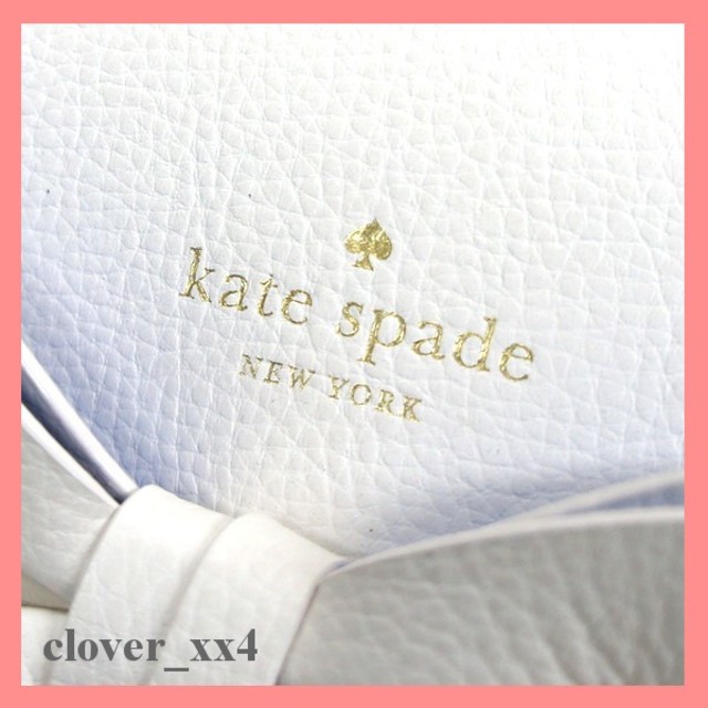 kate spade new york(ケイトスペードニューヨーク)のケイトスペード ショルダーバッグ 極美品 リボン ホワイト ブルー レディースのバッグ(ショルダーバッグ)の商品写真
