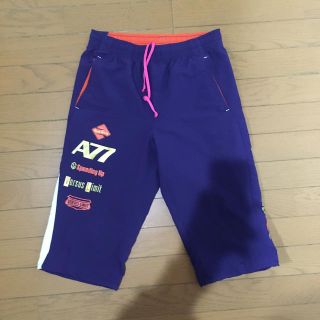 アシックス(asics)のアシックスA77 3/4 七分丈 ハーフパンツ パープルM 7分丈(ショートパンツ)