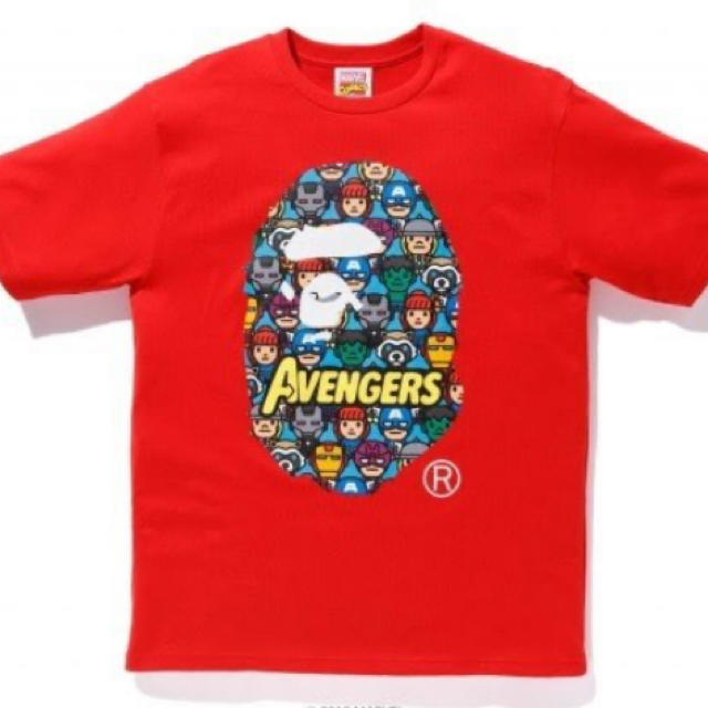 アベイシングエイプ　アベンジャーズコラボTシャツ　赤　レッド　キッズ　130cm