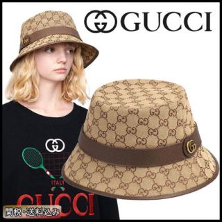 グッチ(Gucci)の新作グッチ GUCCI GGキャンバス　フェドラハット 帽子 Lサイズ(ハット)