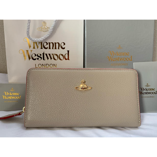 【VIVIENNE WESTWOOD】長財布　ベージュ&レッド