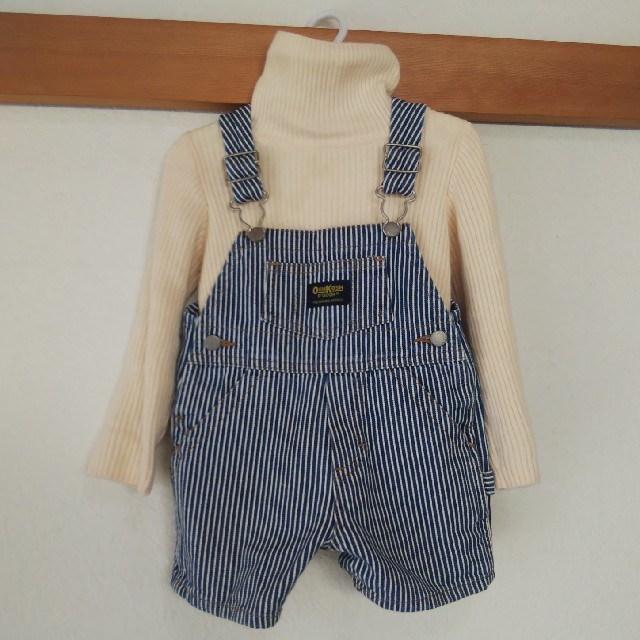 OshKosh(オシュコシュ)のU様専用★70センチ★オシュコシュ オーバーオール★ボーダー キッズ/ベビー/マタニティのベビー服(~85cm)(ロンパース)の商品写真