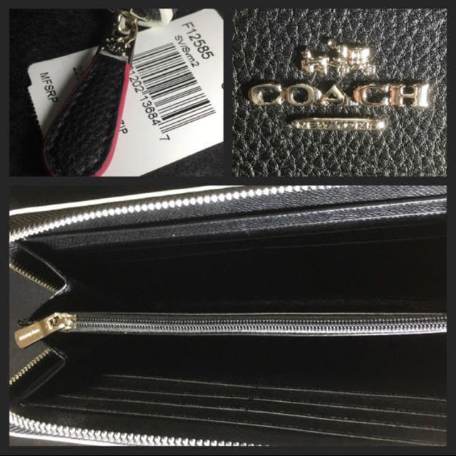 COACH(コーチ)のプレゼントにも❤️新品コーチ お洒落ブラック×ホワイトラインラウンドジップ長財布 メンズのファッション小物(長財布)の商品写真