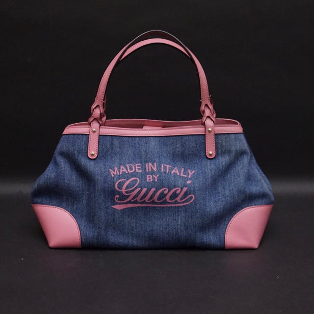 Gucci - グッチ 日本/ハワイ限定モデル デニム ピンク キャンパス トート ハンドバッグの通販 by 一期一会 's shop｜グッチ