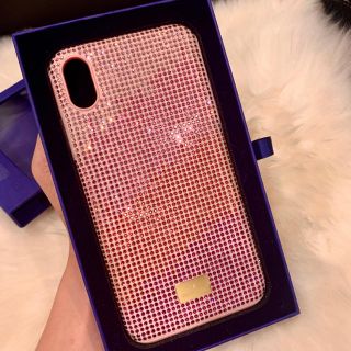 スワロフスキー(SWAROVSKI)のスワロフスキー♡ iphone XS Max ケース　ピンク(iPhoneケース)