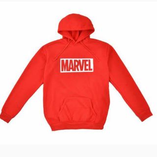 マーベル(MARVEL)の【新品、未開封♡】MARVEL パーカー(赤) フリーサイズ(パーカー)