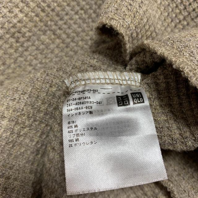 UNIQLO(ユニクロ)のユニクロ ワッフルクルーネックT(7部袖) レディースのトップス(Tシャツ(長袖/七分))の商品写真