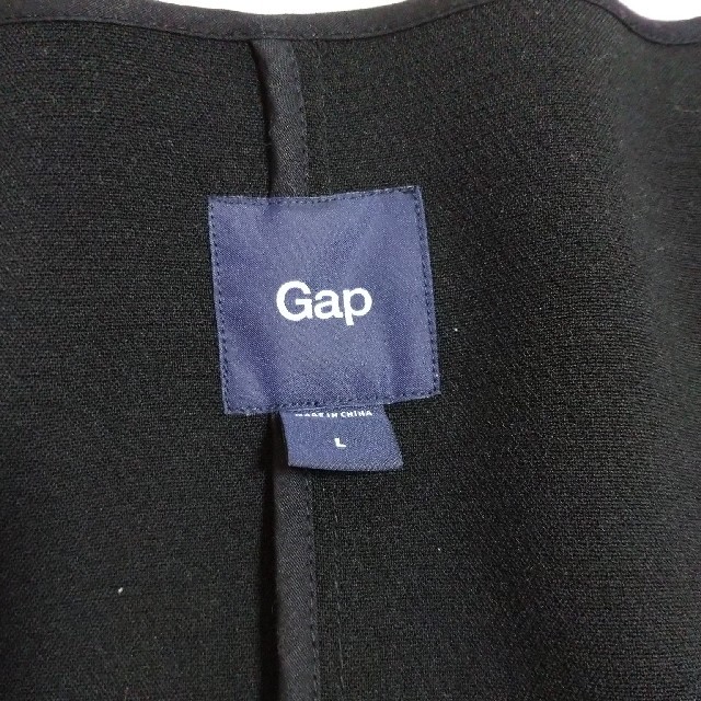 GAP(ギャップ)のGAP レディース　ノーカラージャケット　黒　Ｌサイズ レディースのジャケット/アウター(ノーカラージャケット)の商品写真