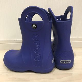 クロックス(crocs)のクロックス長靴⭐︎ブルー⭐︎中古⭐︎17.5センチc10⭐︎送料無料(長靴/レインシューズ)