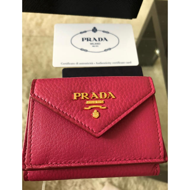 PRADA ミニコンパクト財布　正規品　ピンク 3