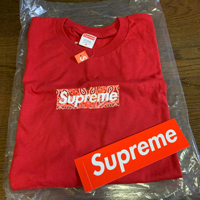 SUPREME BANDANA BOX LOGO TEE RED M サイズTシャツ/カットソー(半袖/袖なし)